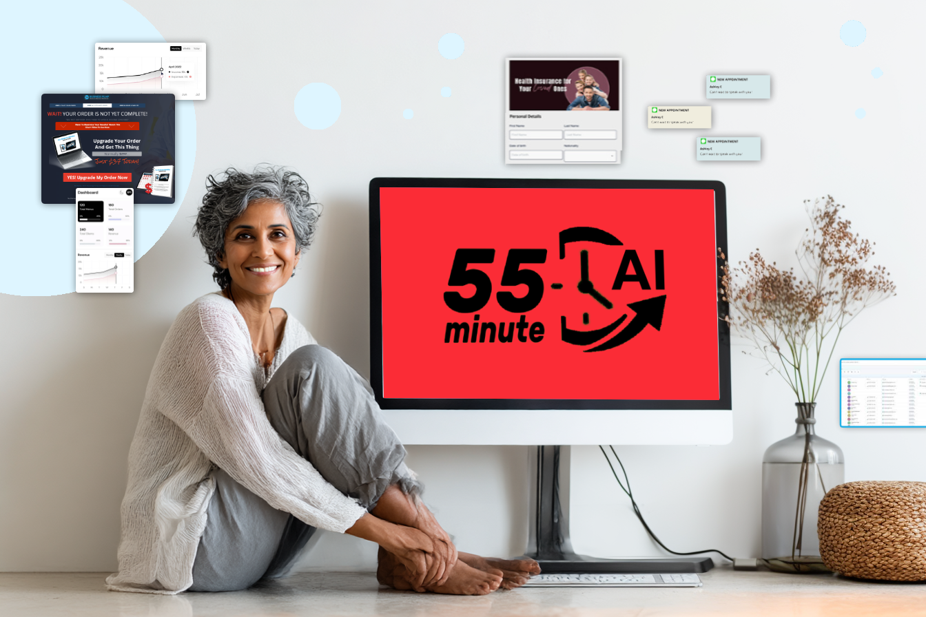 Happy woman learning AI